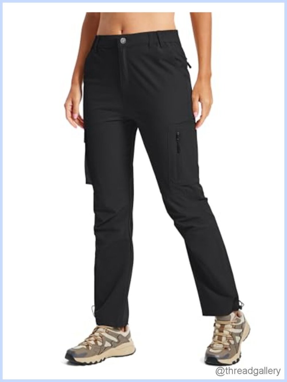 Womens Quick Dry Water Resistant Hiking Cargo Work Pants 6 Pockets